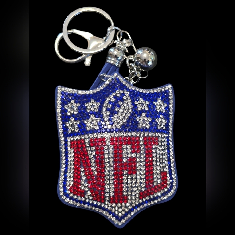 NFL Rhinestone Bag Charm Keychain